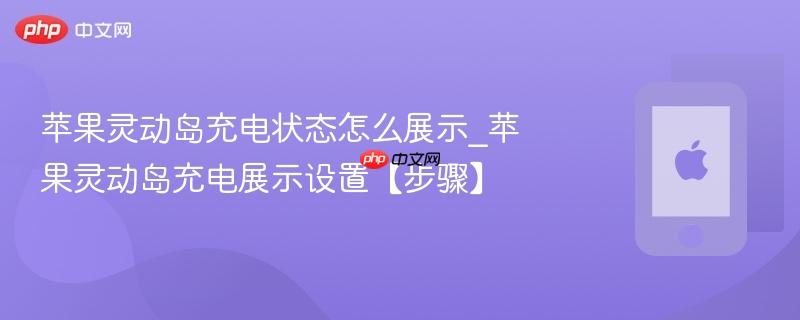 苹果灵动岛充电状态怎么展示_苹果灵动岛充电展示设置【步骤】