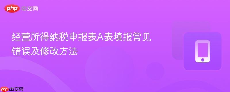 经营所得纳税申报表a表填报常见错误及修改方法