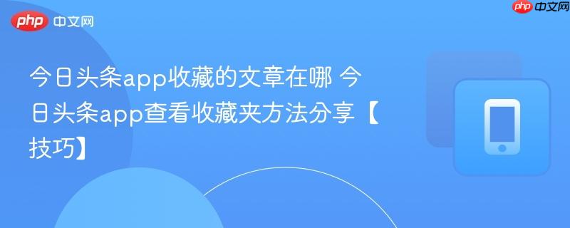 今日头条app收藏的文章在哪 今日头条app查看收藏夹方法分享【技巧】