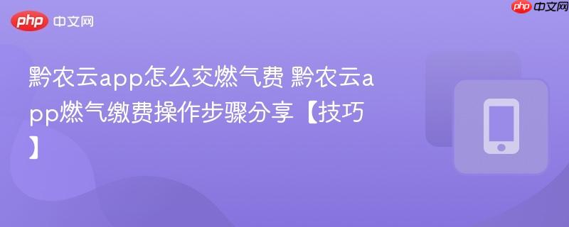 黔农云app怎么交燃气费 黔农云app燃气缴费操作步骤分享【技巧】