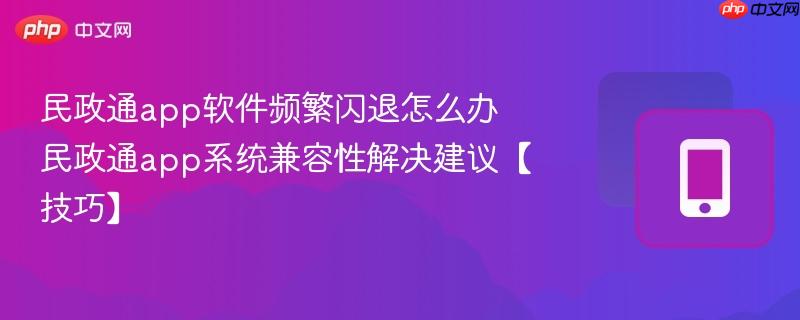 民政通app软件频繁闪退怎么办 民政通app系统兼容性解决建议【技巧】