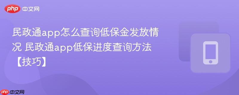 民政通app怎么查询低保金发放情况 民政通app低保进度查询方法【技巧】