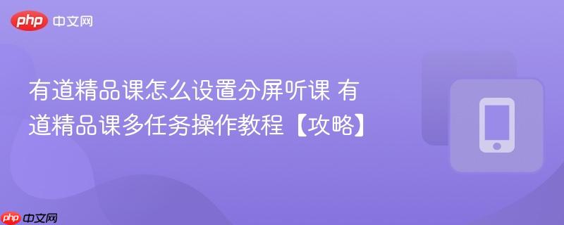 有道精品课怎么设置分屏听课 有道精品课多任务操作教程【攻略】