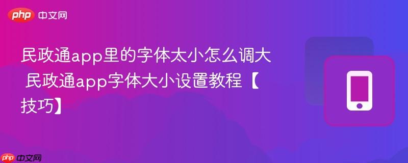 民政通app里的字体太小怎么调大 民政通app字体大小设置教程【技巧】