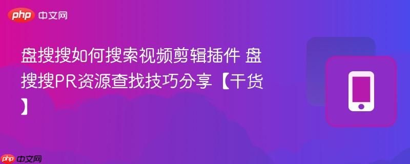 盘搜搜如何搜索视频剪辑插件 盘搜搜pr资源查找技巧分享【干货】