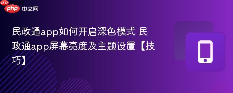 民政通app如何开启深色模式 民政通app屏幕亮度及主题设置【技巧】