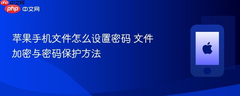 苹果手机文件怎么设置密码 文件加密与密码保护方法