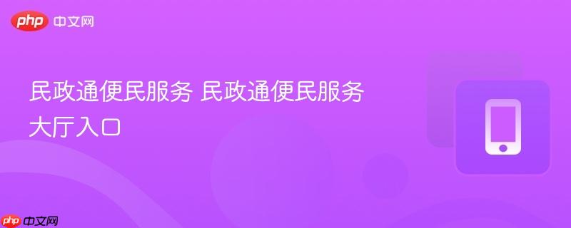 民政通便民服务 民政通便民服务大厅入口