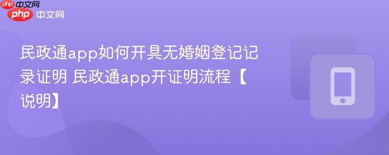 民政通app如何开具无婚姻登记记录证明 民政通app开证明流程【说明】