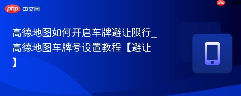 高德地图如何开启车牌避让限行_高德地图车牌号设置教程【避让】