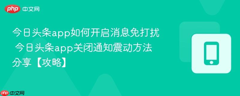 今日头条app如何开启消息免打扰 今日头条app关闭通知震动方法分享【攻略】
