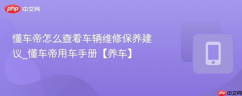 懂车帝怎么查看车辆维修保养建议_懂车帝用车手册【养车】