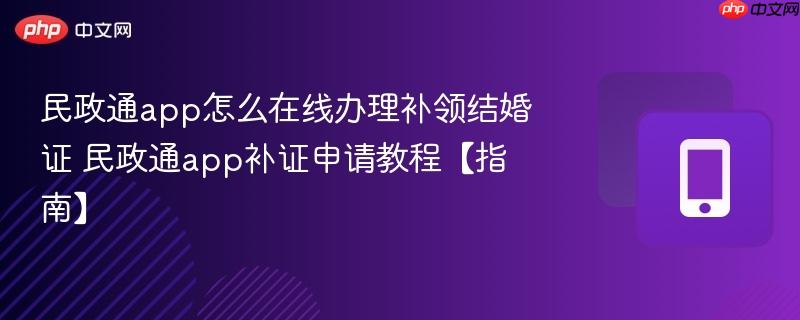 民政通app怎么在线办理补领结婚证 民政通app补证申请教程【指南】