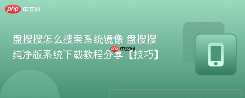 盘搜搜怎么搜索系统镜像 盘搜搜纯净版系统下载教程分享【技巧】