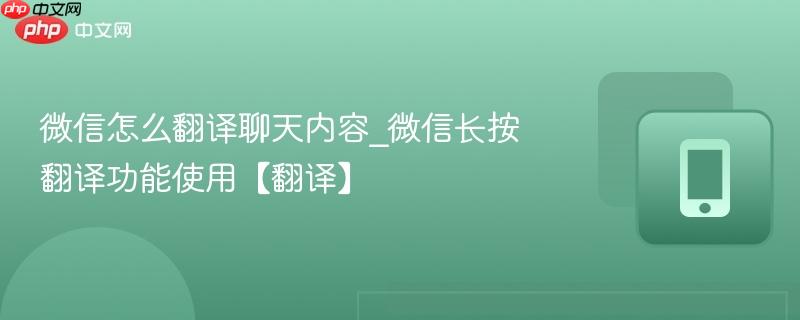 微信怎么翻译聊天内容_微信长按翻译功能使用【翻译】