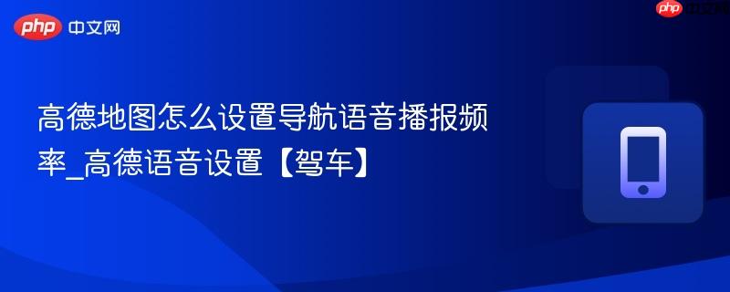 高德地图怎么设置导航语音播报频率_高德语音设置【驾车】