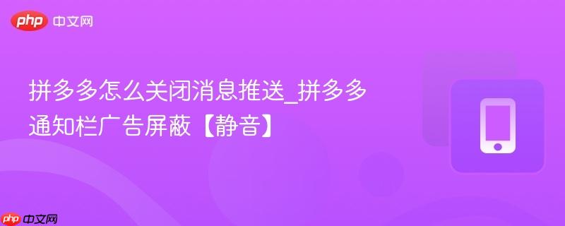 拼多多怎么关闭消息推送_拼多多通知栏广告屏蔽【静音】