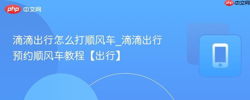 滴滴出行怎么打顺风车_滴滴出行预约顺风车教程【出行】