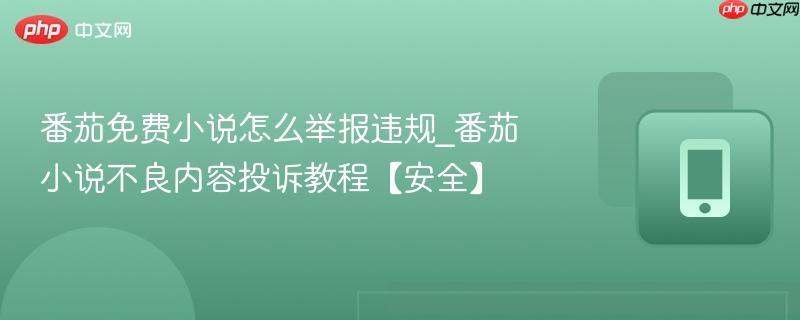 番茄免费小说怎么举报违规_番茄小说不良内容投诉教程【安全】