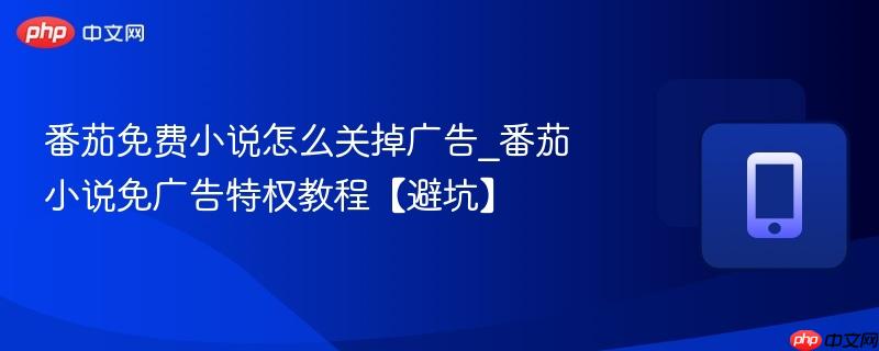 番茄免费小说怎么关掉广告_番茄小说免广告特权教程【避坑】