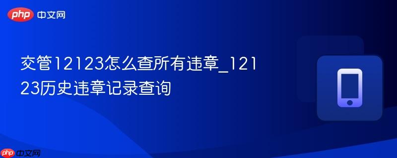 交管12123怎么查所有违章_12123历史违章记录查询