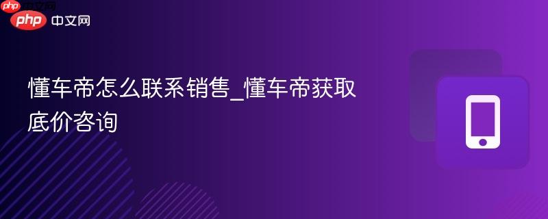 懂车帝怎么联系销售_懂车帝获取底价咨询
