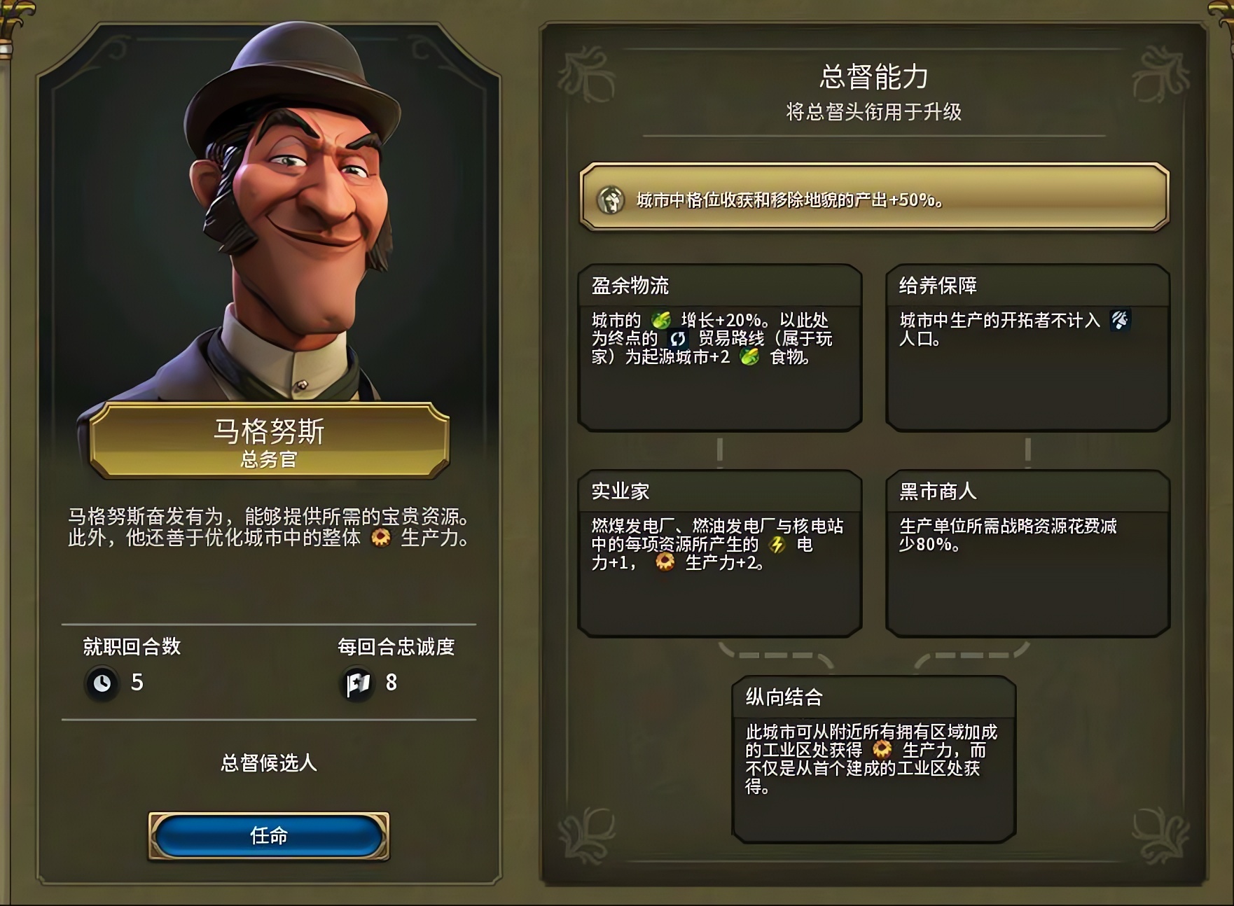 文明6各总督的能力有哪些