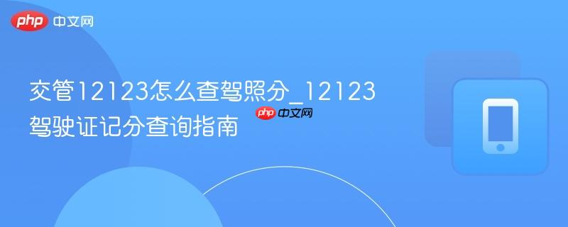 交管12123怎么查驾照分_12123驾驶证记分查询指南