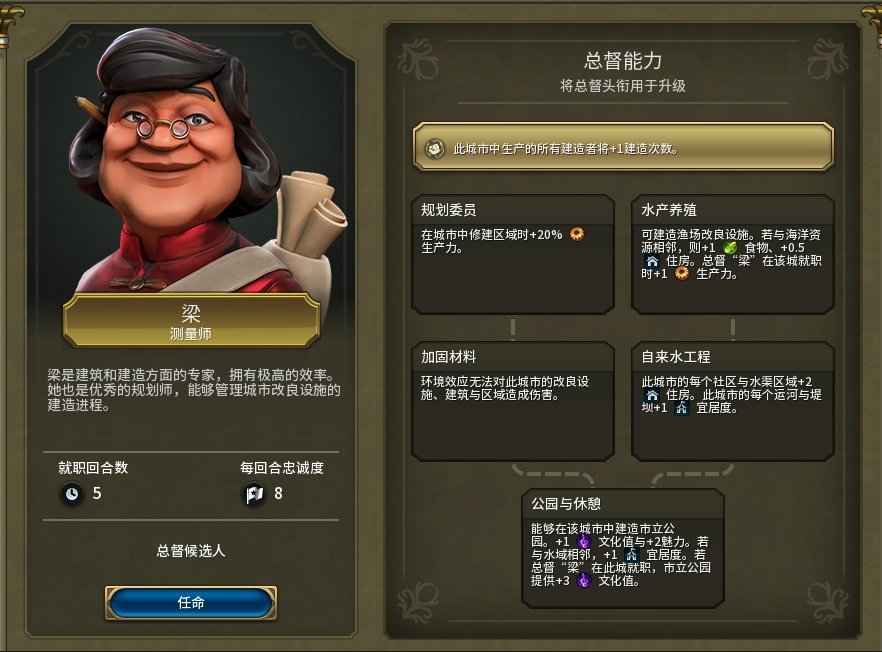 文明6特殊类型总督有哪些