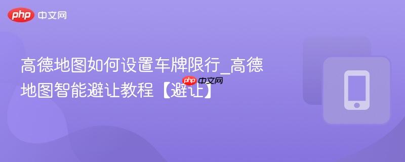 高德地图如何设置车牌限行_高德地图智能避让教程【避让】