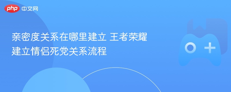 亲密度关系在哪里建立 王者荣耀建立情侣死党关系流程 - 98游戏