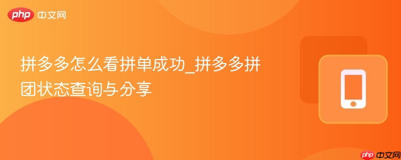 拼多多怎么看拼单成功_拼多多拼团状态查询与分享