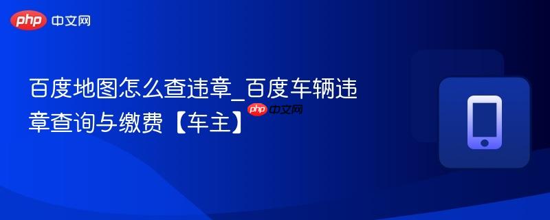 百度地图怎么查违章_百度车辆违章查询与缴费【车主】