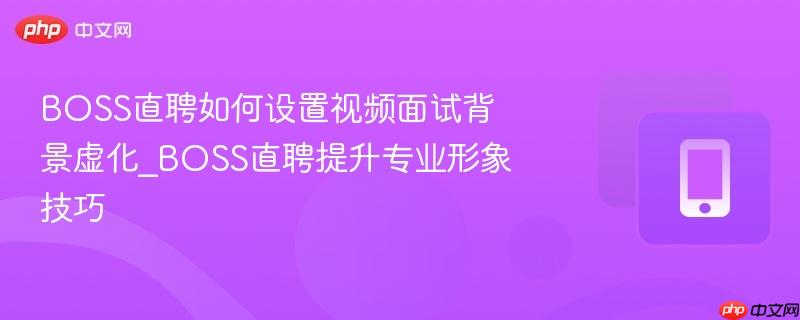 boss直聘如何设置视频面试背景虚化_boss直聘提升专业形象技巧