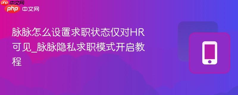脉脉怎么设置求职状态仅对hr可见_脉脉隐私求职模式开启教程