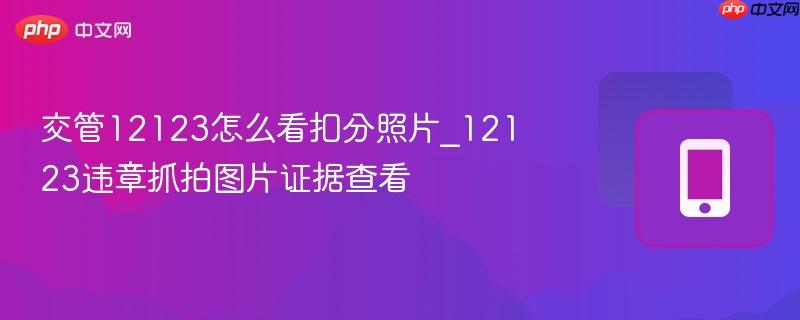 交管12123怎么看扣分照片_12123违章抓拍图片证据查看