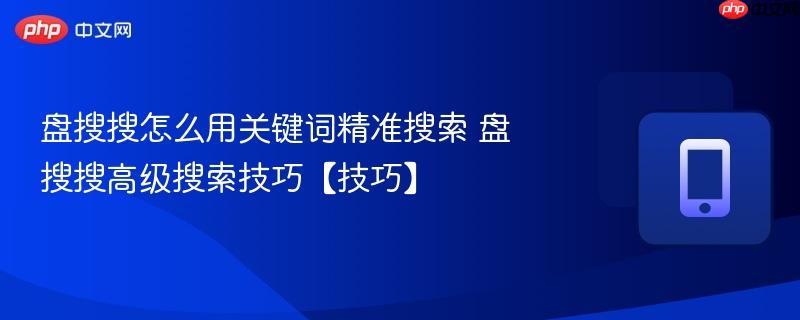 盘搜搜怎么用关键词精准搜索 盘搜搜高级搜索技巧【技巧】