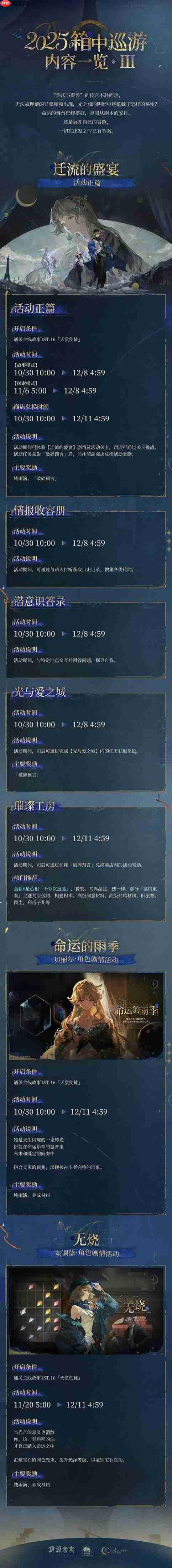 重返未来1999箱中巡游直播内容有哪些-重返未来3.2直播前瞻内容大全
