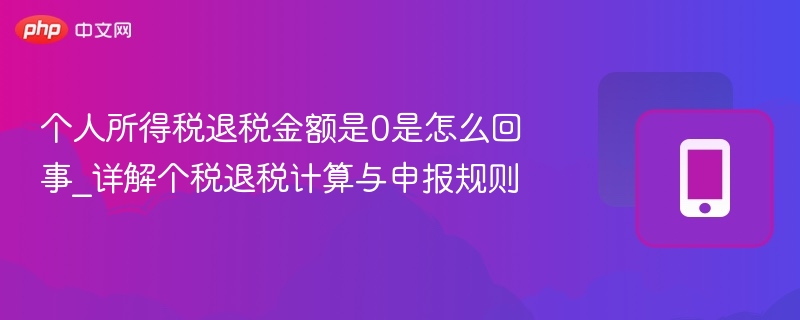 个人所得税退税金额是0是怎么回事_详解个税退税计算与申报规则 - 98游戏
