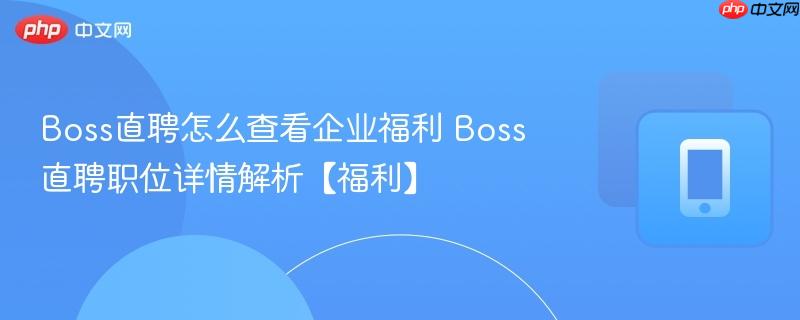 boss直聘怎么查看企业福利 boss直聘职位详情解析【福利】