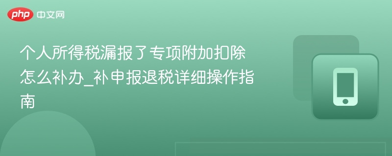 个人所得税漏报了专项附加扣除怎么补办_补申报退税详细操作指南 - 98游戏