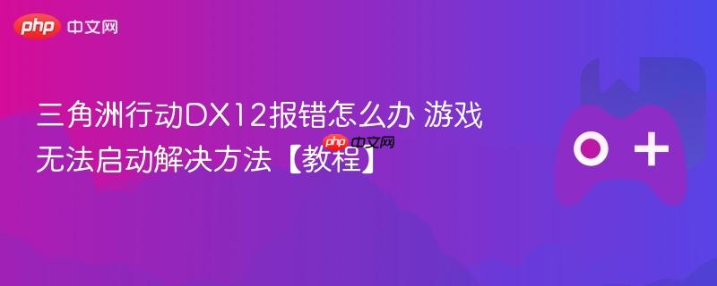 三角洲行动dx12报错怎么办 游戏无法启动解决方法【教程】