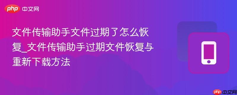 文件传输助手文件过期了怎么恢复_文件传输助手过期文件恢复与重新下载方法