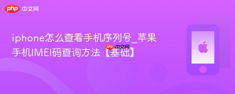 iphone怎么查看手机序列号_苹果手机imei码查询方法【基础】