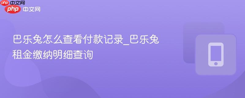 巴乐兔怎么查看付款记录_巴乐兔租金缴纳明细查询