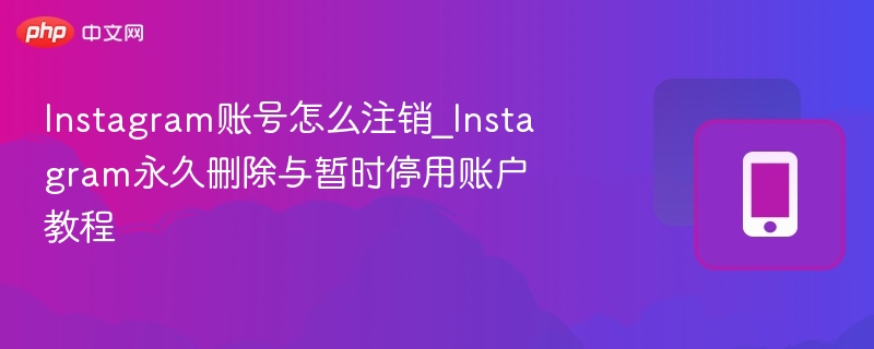 instagram账号怎么注销_instagram永久删除与暂时停用账户教程 - 98游戏