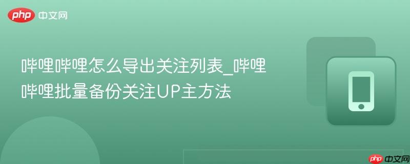 哔哩哔哩怎么导出关注列表_哔哩哔哩批量备份关注up主方法