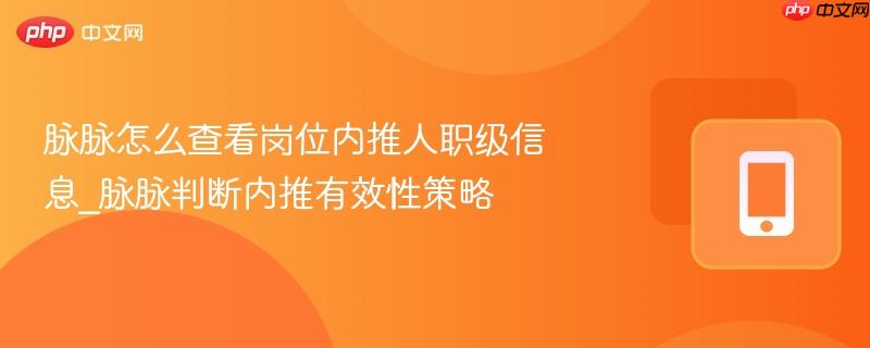 脉脉怎么查看岗位内推人职级信息_脉脉判断内推有效性策略