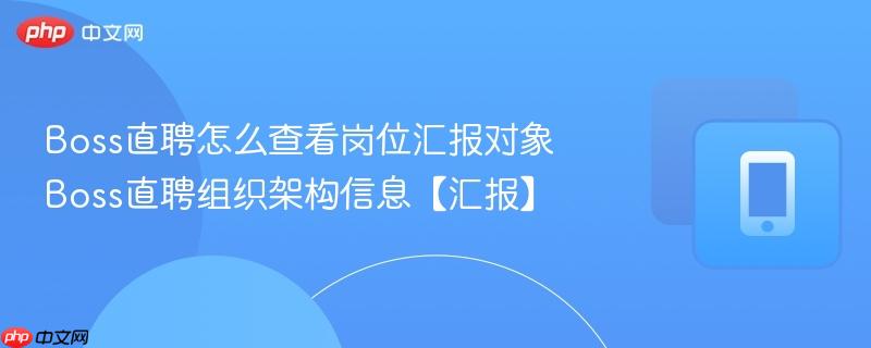 boss直聘怎么查看岗位汇报对象 boss直聘组织架构信息【汇报】