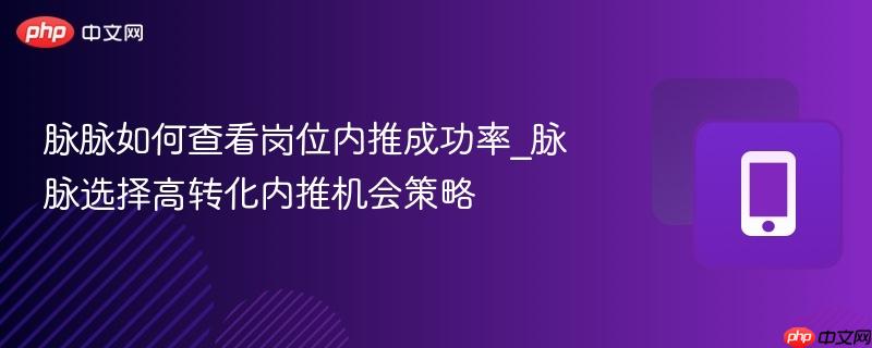 脉脉如何查看岗位内推成功率_脉脉选择高转化内推机会策略